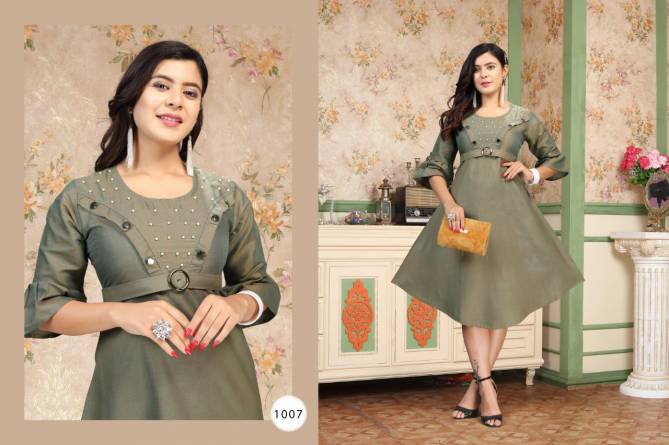 Ft Pink Latest Heavy Rayon Casual Kurtis Collection